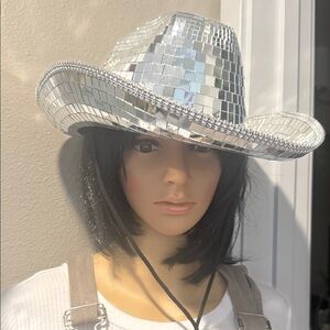 Silver Mirrored Cowboy Hat